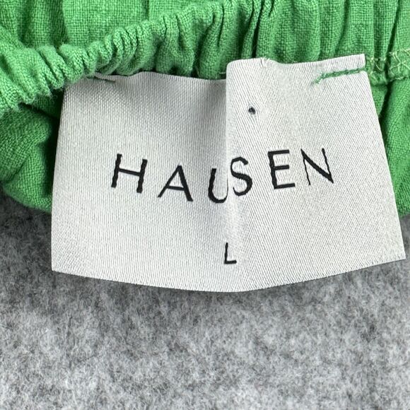 Hausen Mini Romper Womens Large Smocked Puff Sleeve Cottage Boho Pockets Stretch - Picture 15 of 16